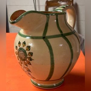 Ceramic Hand Painted Pitcher with a Sunflower
